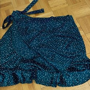 Polka dot wrap skirt